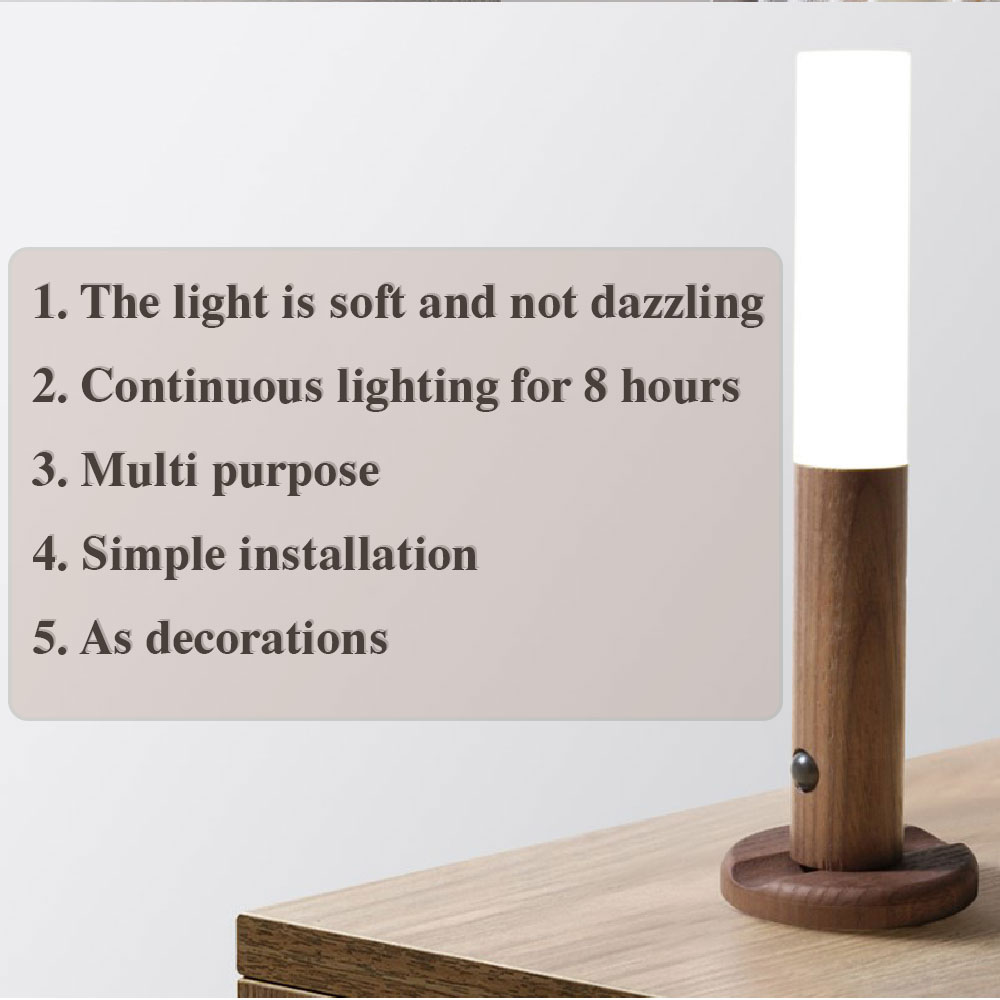 Magnetic Wood Motion Sensor Night Light