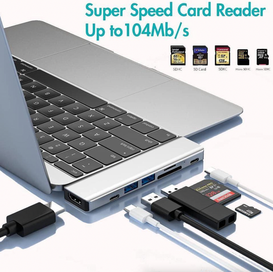USB-C Hub for MacBook Pro & Air — 4-in-1 to 7-in-1