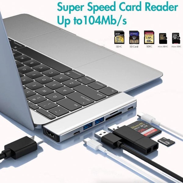 USB-C Hub for MacBook Pro & Air — 4-in-1 to 7-in-1