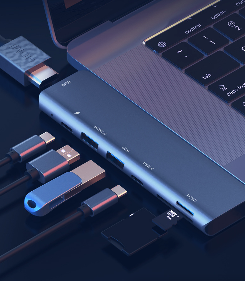 USB-C Hub for MacBook Pro & Air — 4-in-1 to 7-in-1