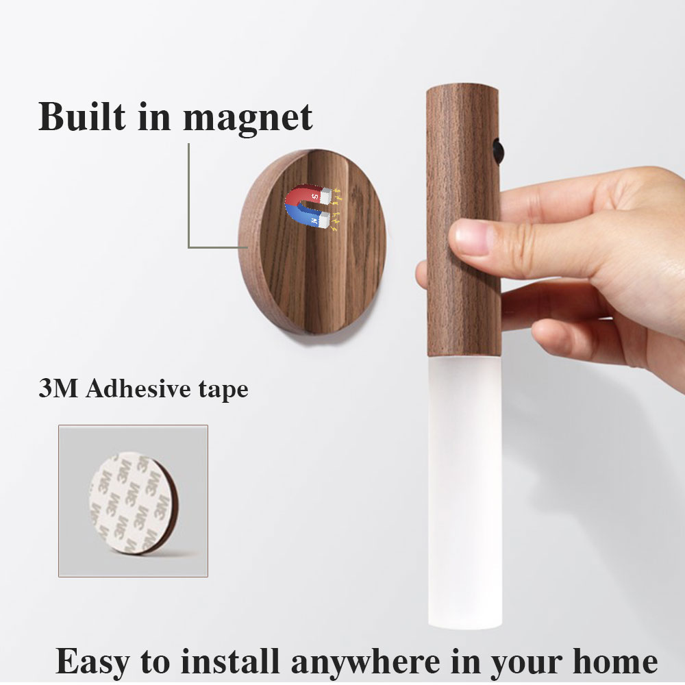 Magnetic Wood Motion Sensor Night Light