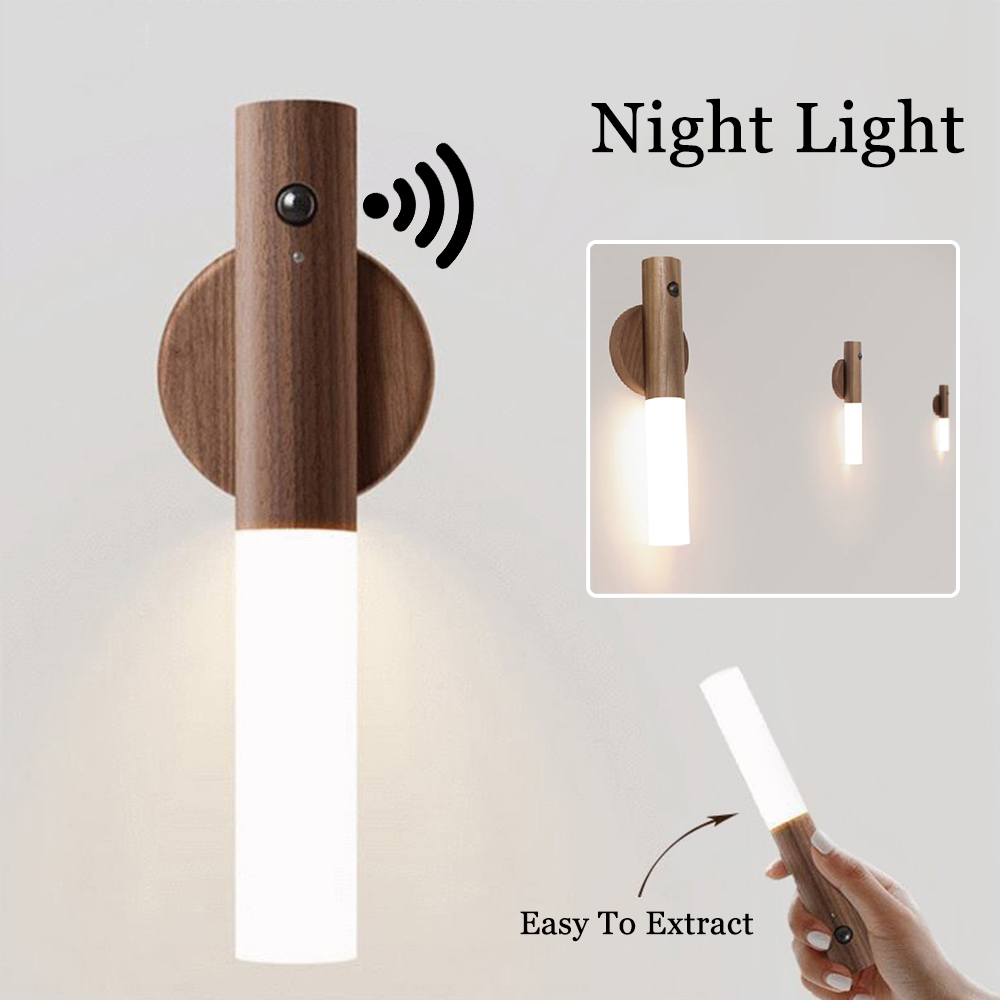 Magnetic Wood Motion Sensor Night Light