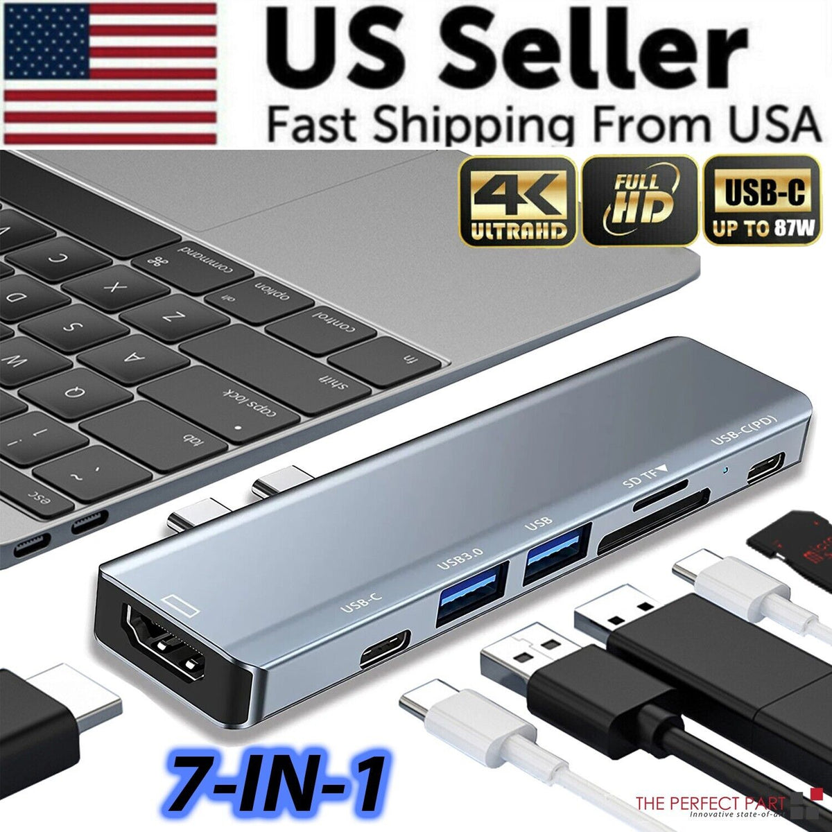 USB-C Hub for MacBook Pro & Air — 4-in-1 to 7-in-1