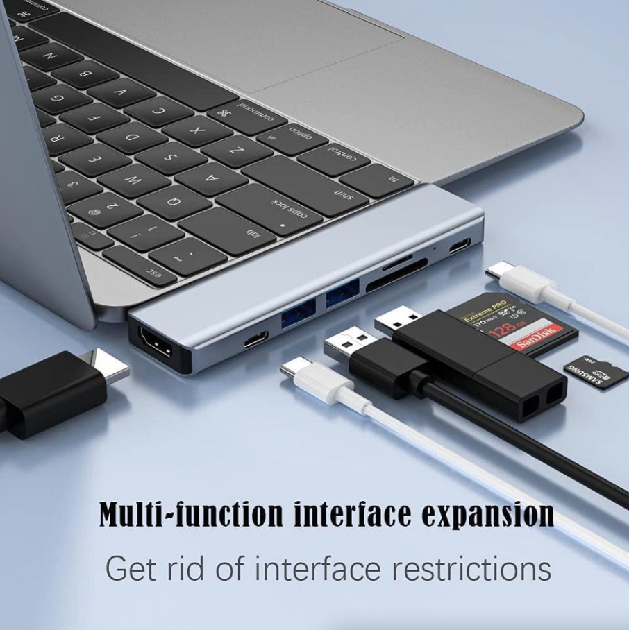 USB-C Hub for MacBook Pro & Air — 4-in-1 to 7-in-1