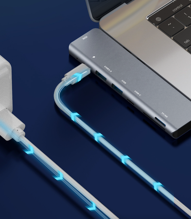 USB-C Hub for MacBook Pro & Air — 4-in-1 to 7-in-1