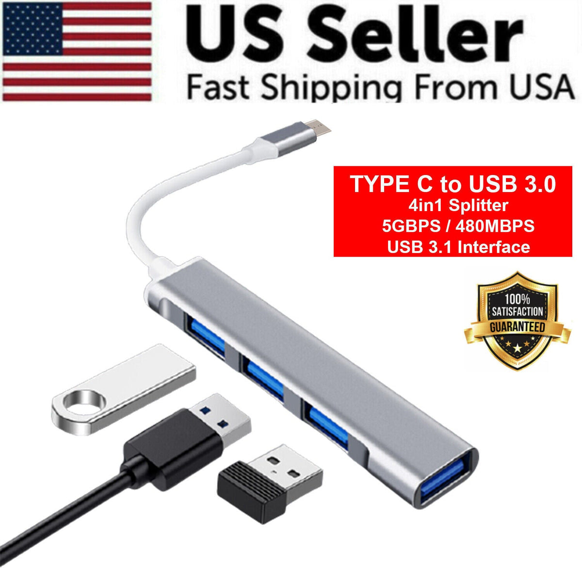 USB-C Hub for MacBook Pro & Air — 4-in-1 to 7-in-1
